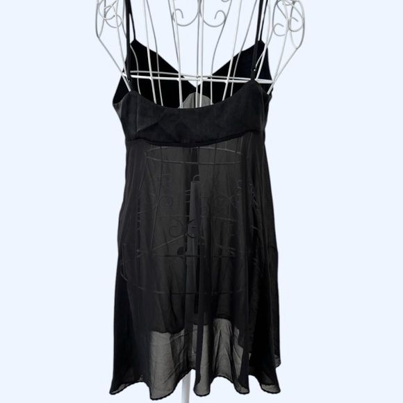90s Victoria Secret Black sheer mesh slip dress with tie and bow detail - Picture 4 of 6